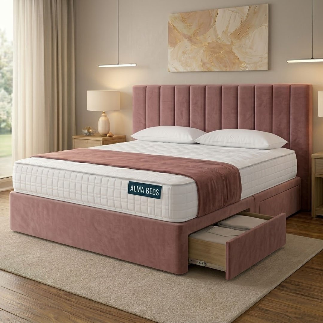Dusky Pink Prague Divan Bed